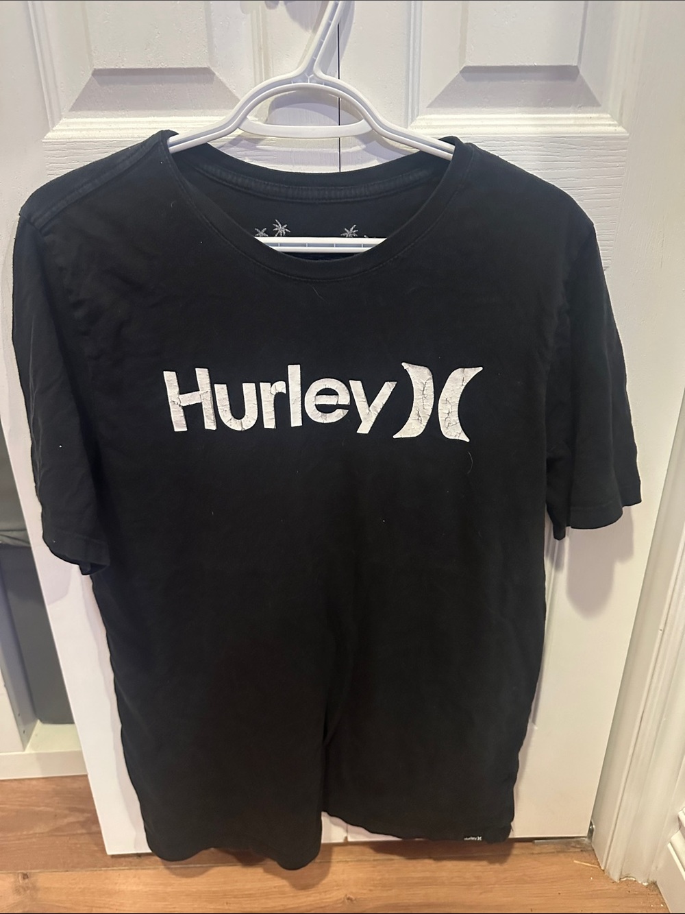 Hurley Black Short Sleeve Tee with White Logo